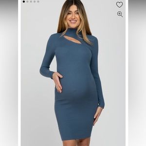 Blue cutout maternity sweater dress size small